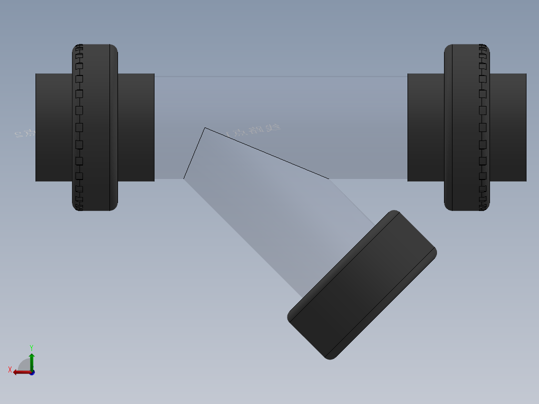 Y filter DN65 PN10 U-PVC后视图