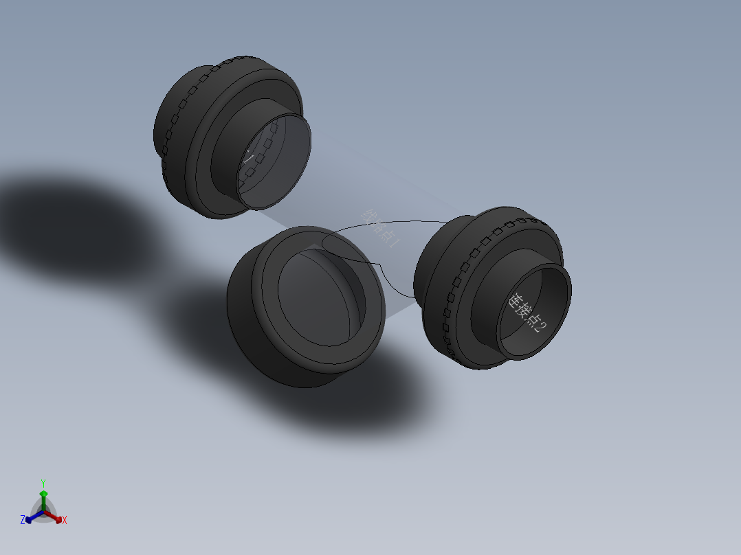 Y filter DN65 PN10 U-PVC正等轴测图