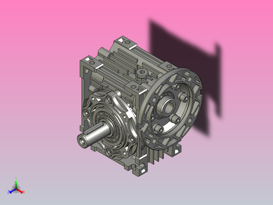 减速机ZMD51-40-5-S-71-B14正等轴测图
