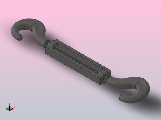 CC型开式索具螺旋扣KCCD 14-M正等轴测缩略图