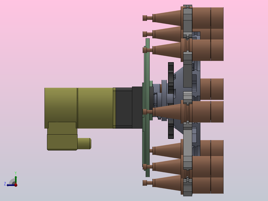 A12 斗笠式刀库右视图