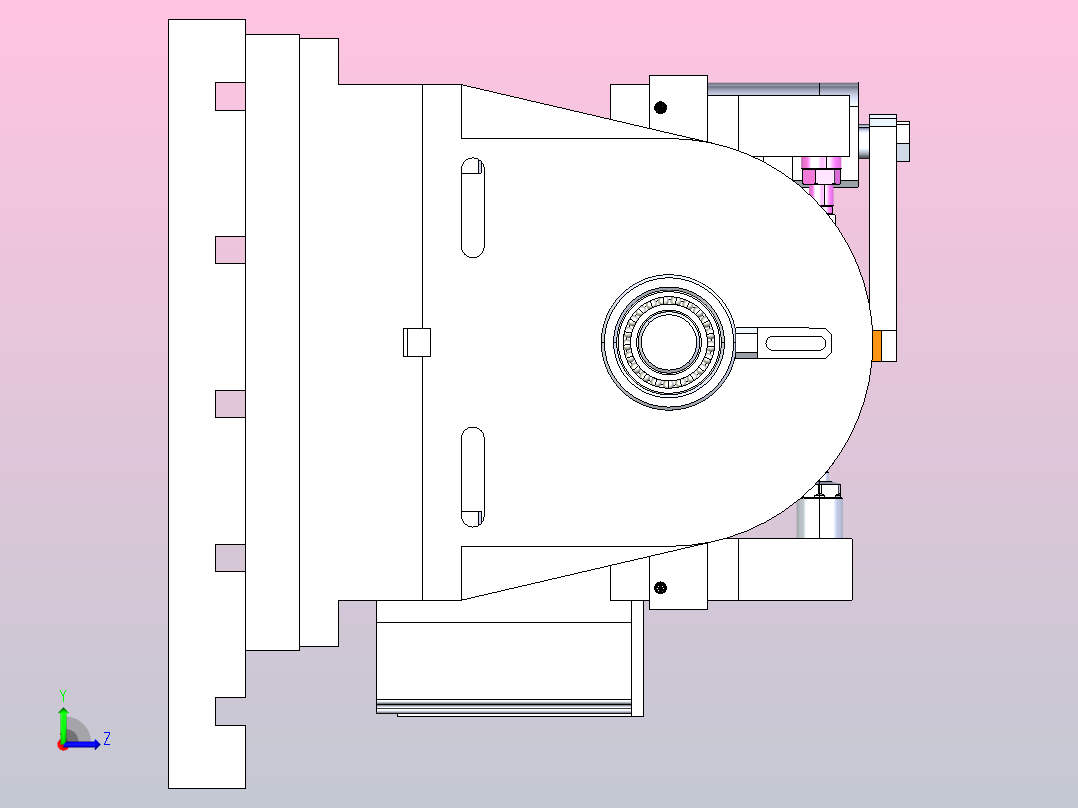 圆盘工装夹具左视图