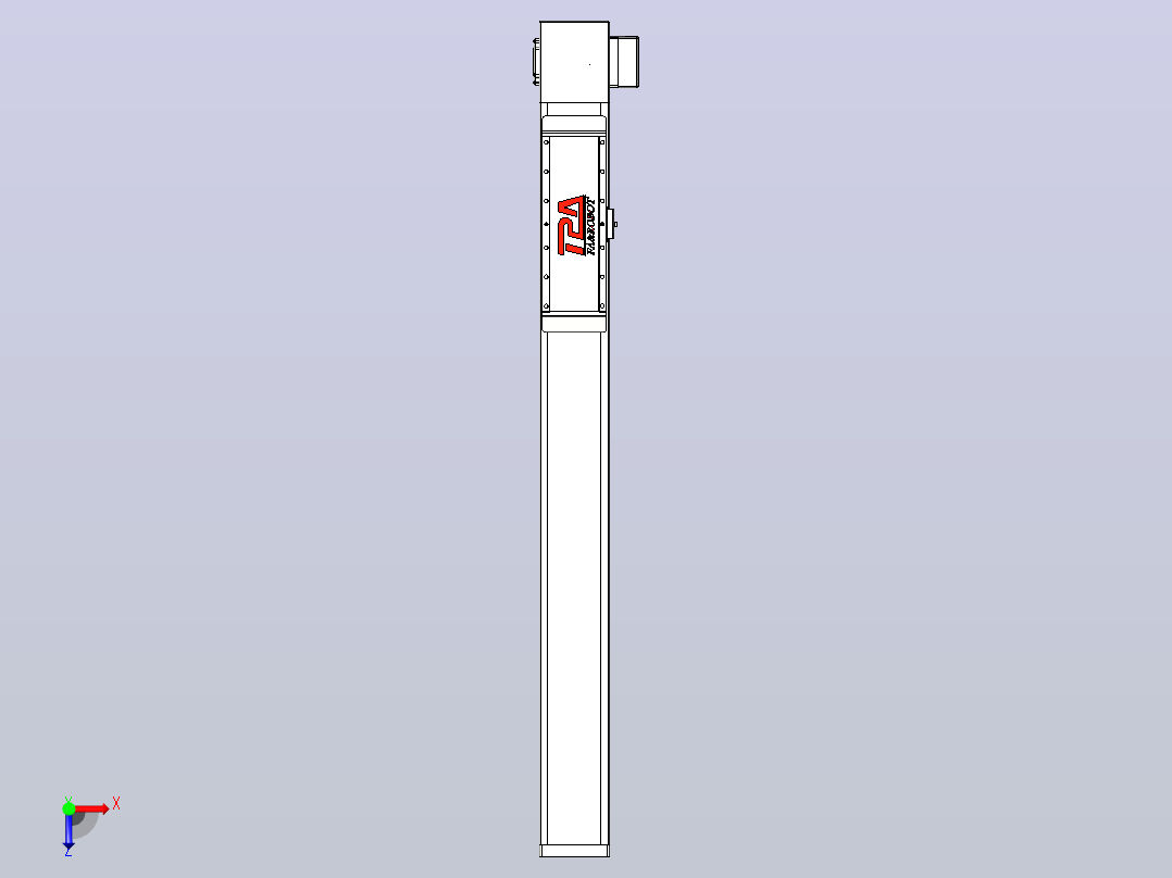 伺服电机集成皮带传动直线执行器TPA-OCB-120-224-L750-LP-P75-N3俯视图