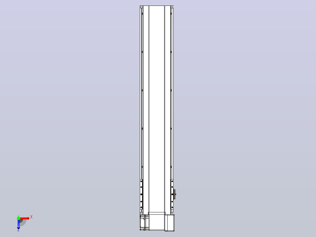 皮带直线轴半封闭可选导轨TPA-HNB-175D-140-L800-RP-C-P75-N3俯视图