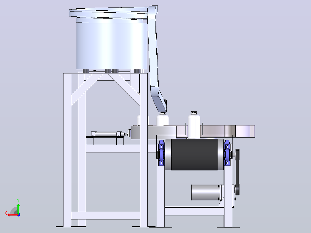 瓶盖封装机三维SW+二维CAD后视图