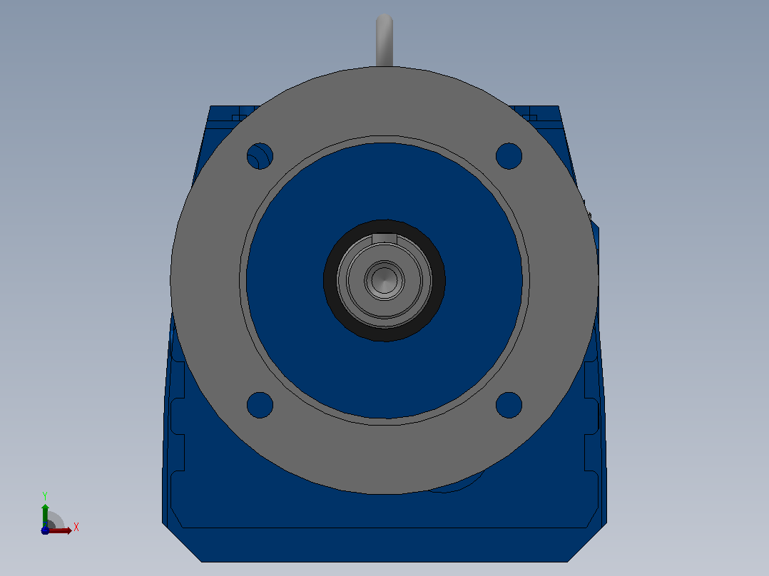 RF27R17法兰轴伸式组合型斜齿轮减速机RF27R17-Y0.18-4P-63-M1-0°-Φ140前视图
