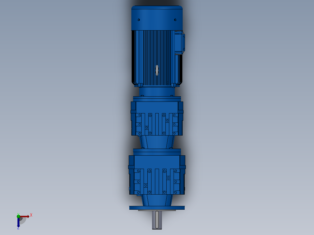 RF27R17法兰轴伸式组合型斜齿轮减速机RF27R17-Y0.18-4P-63-M1-0°-Φ140俯视图