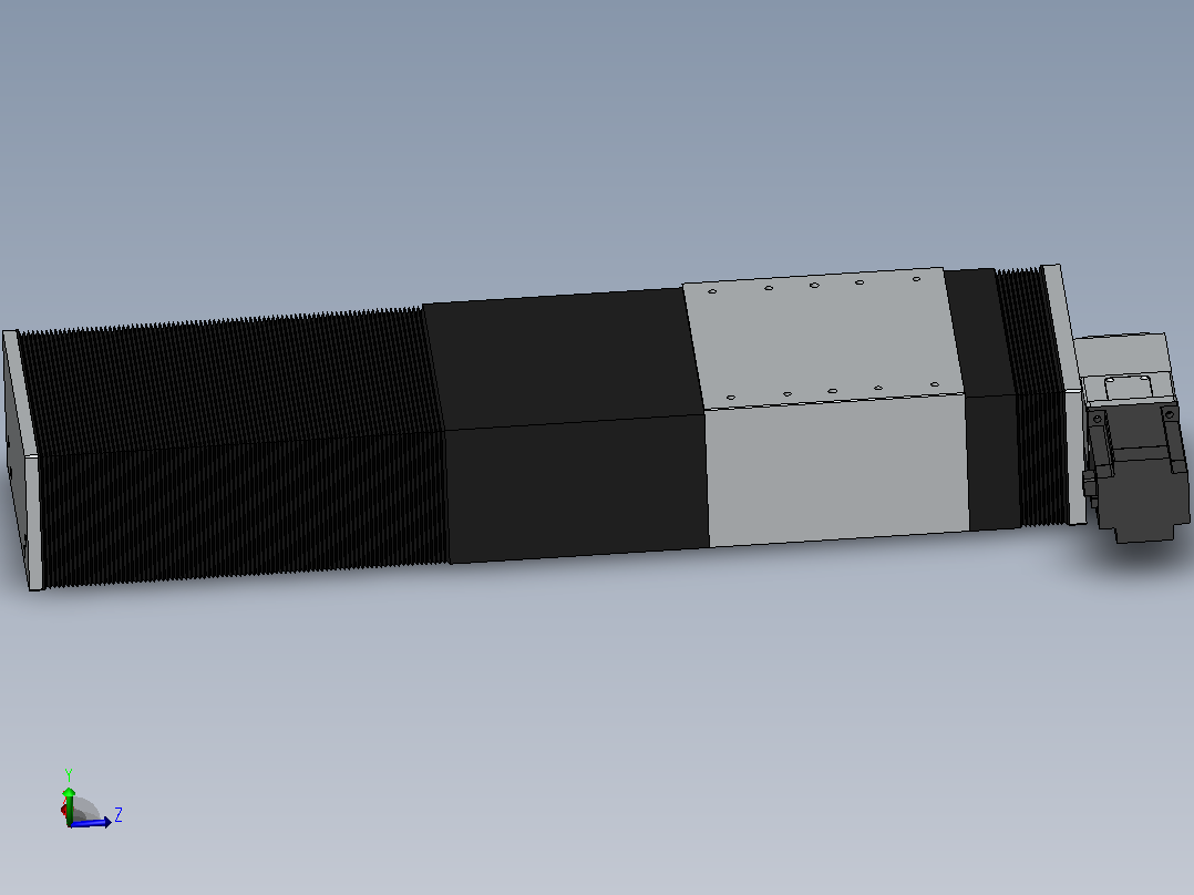 直线模组DMBF100-RTCR（右折直连带电机座）[DMBF220-L45S500-DT750-A2U-RTCR]主视图