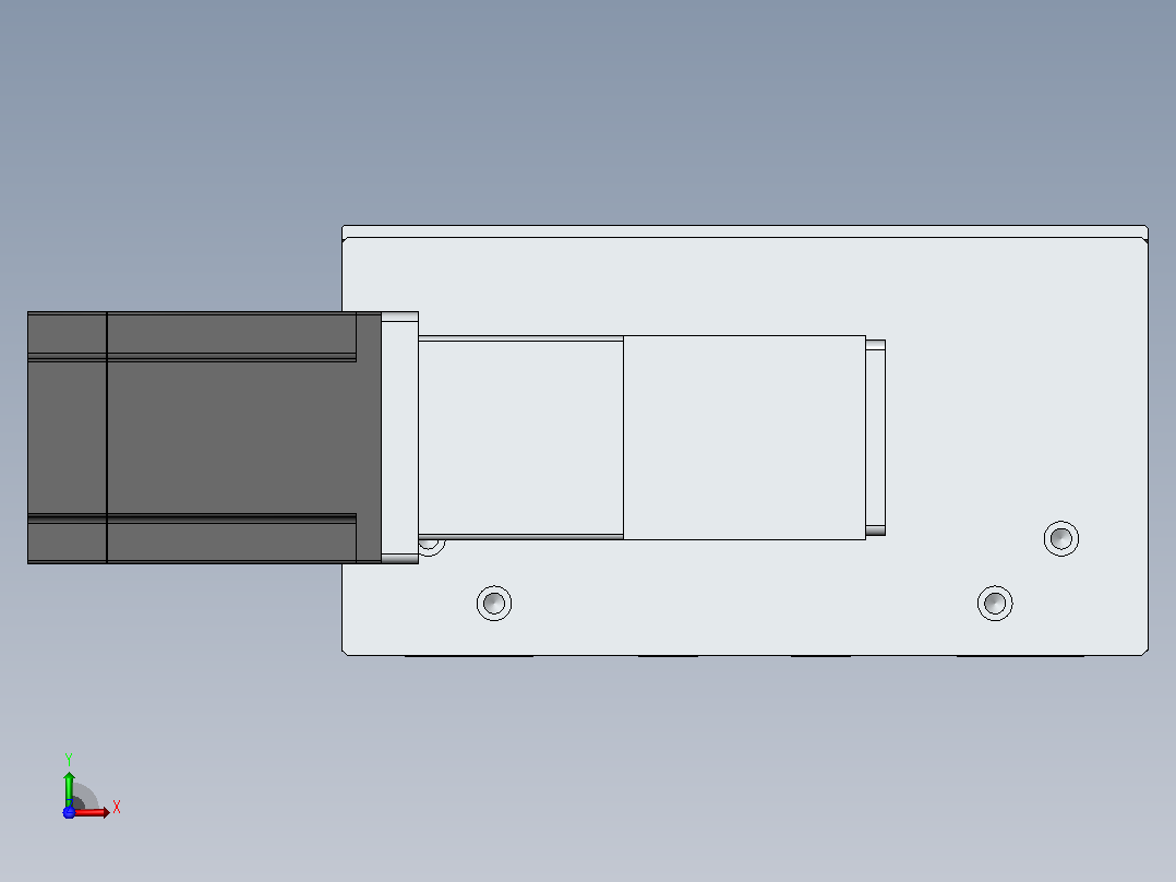 直线模组DMBF100-RTCR（右折直连带电机座）[DMBF220-L45S500-DT750-A2U-RTCR]前视图