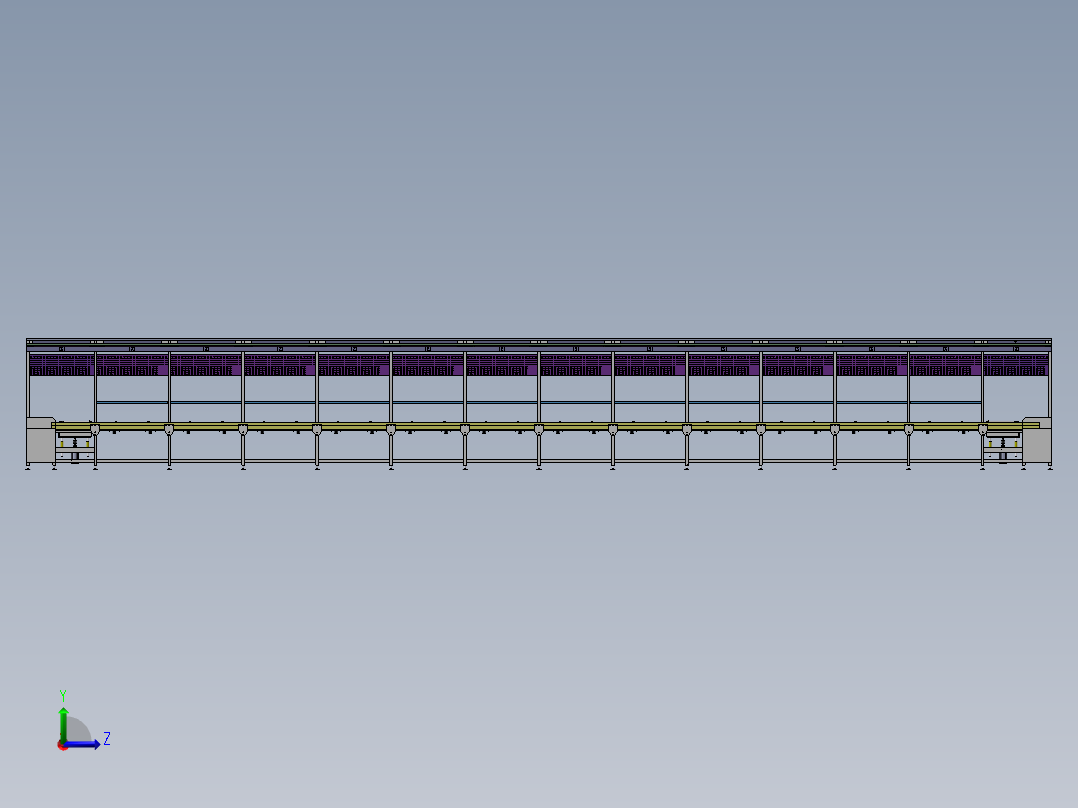 倍速链回转装配线方案3D图 机械设计素材3D模型参考资料文件左视图