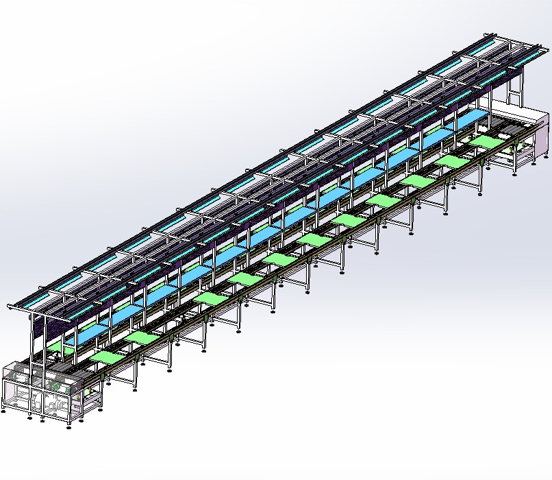 倍速链回转装配线方案3D图 机械设计素材3D模型参考资料文件