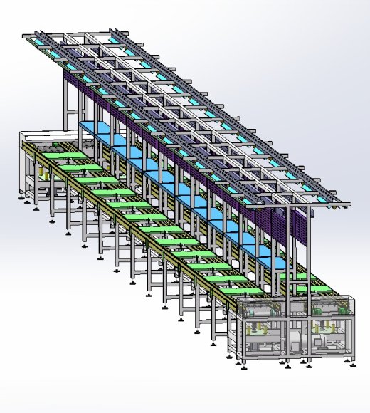 倍速链回转装配线方案3D图 机械设计素材3D模型参考资料文件缩略图