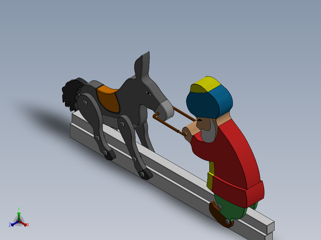 驴与人木制玩具