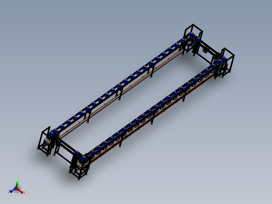 ZDH-PID-013 循环回流旋转倍速链线 3D模型