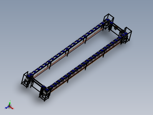 ZDH-PID-013 循环回流旋转倍速链线 3D模型