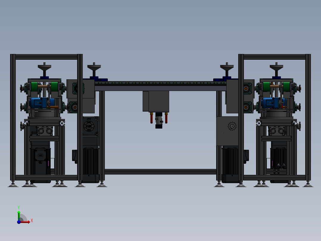ZDH-PID-013 循环回流旋转倍速链线 3D模型前视图