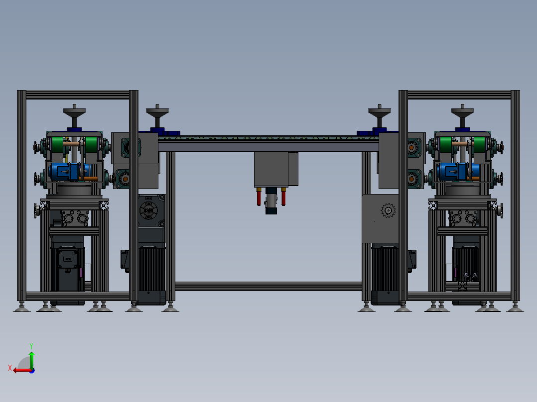 ZDH-PID-013 循环回流旋转倍速链线 3D模型后视图