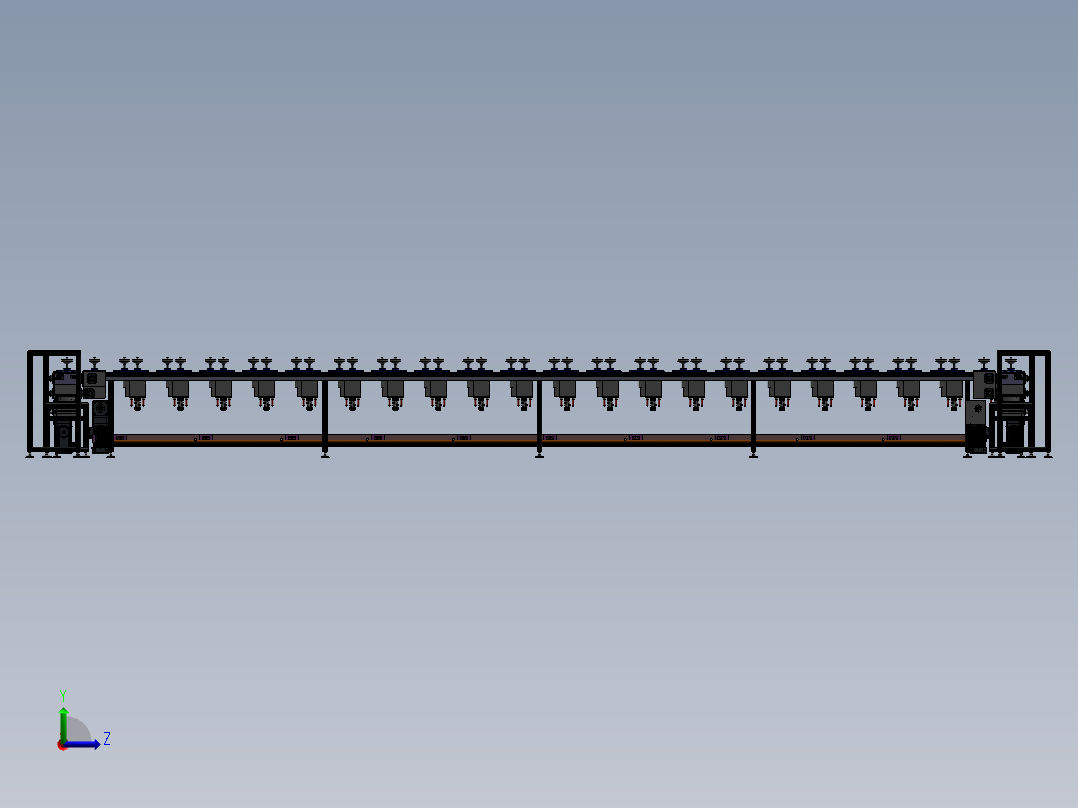 ZDH-PID-013 循环回流旋转倍速链线 3D模型左视图