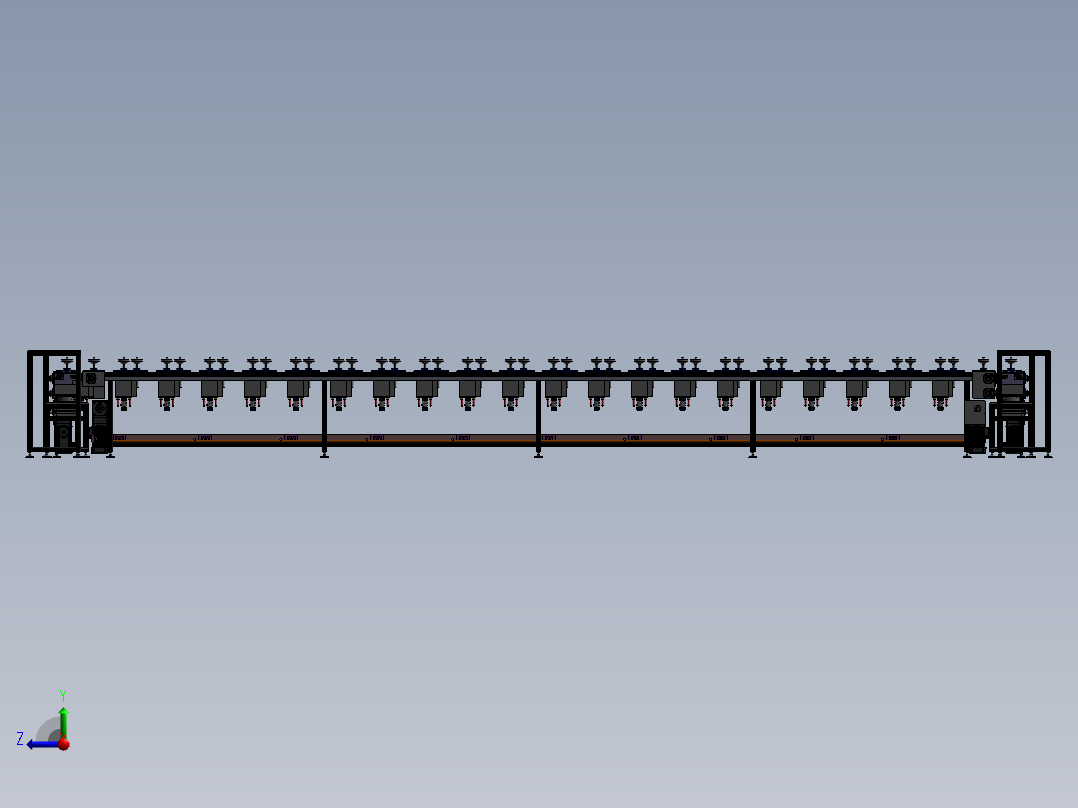 ZDH-PID-013 循环回流旋转倍速链线 3D模型右视图