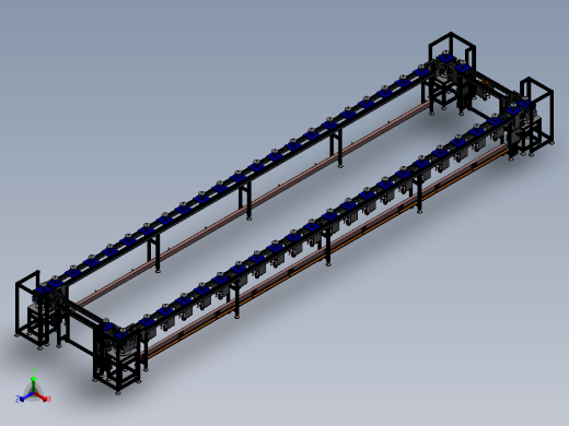 ZDH-PID-013 循环回流旋转倍速链线 3D模型正等轴测缩略图