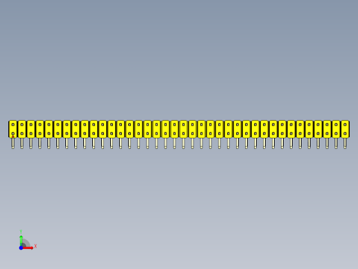彩色公排针 100mil 2.54mm 系列-DS1022_yellow_2x38p_100mil_TypeD_rev1.0前视缩略图