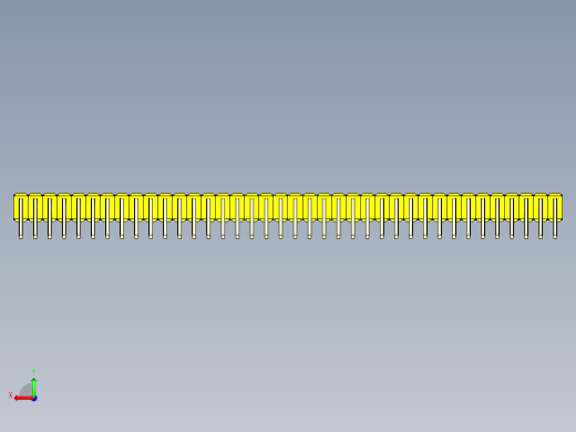 彩色公排针 100mil 2.54mm 系列-DS1022_yellow_2x38p_100mil_TypeD_rev1.0后视缩略图