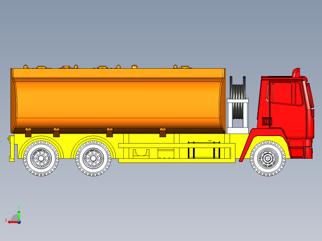 24-利兰巡洋舰燃油卡车 3d模型图纸后视图
