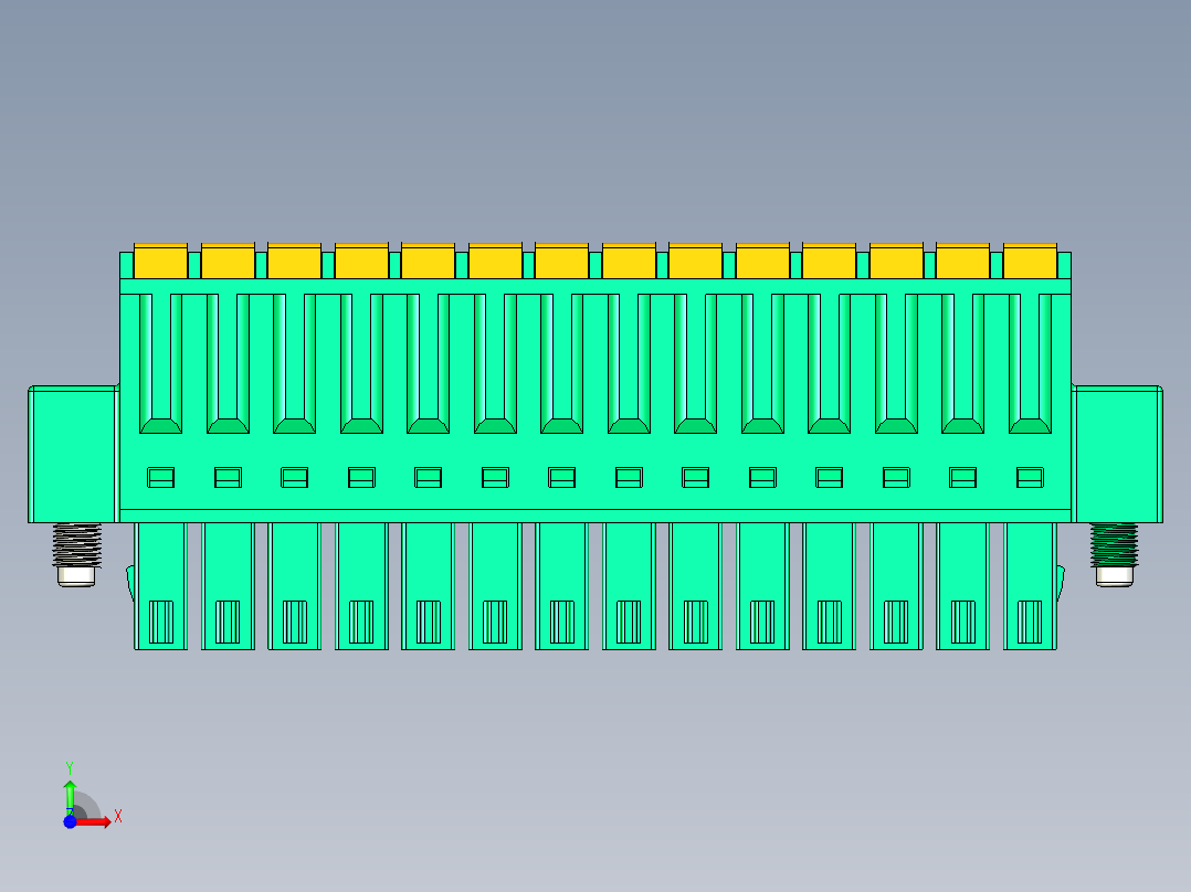 DEGSON 15EDG（公头） 3.5mm 螺钉锁紧，插拔式接线端子 FullPack-15EDGKDM-3.5-14P-14-00AH前视图