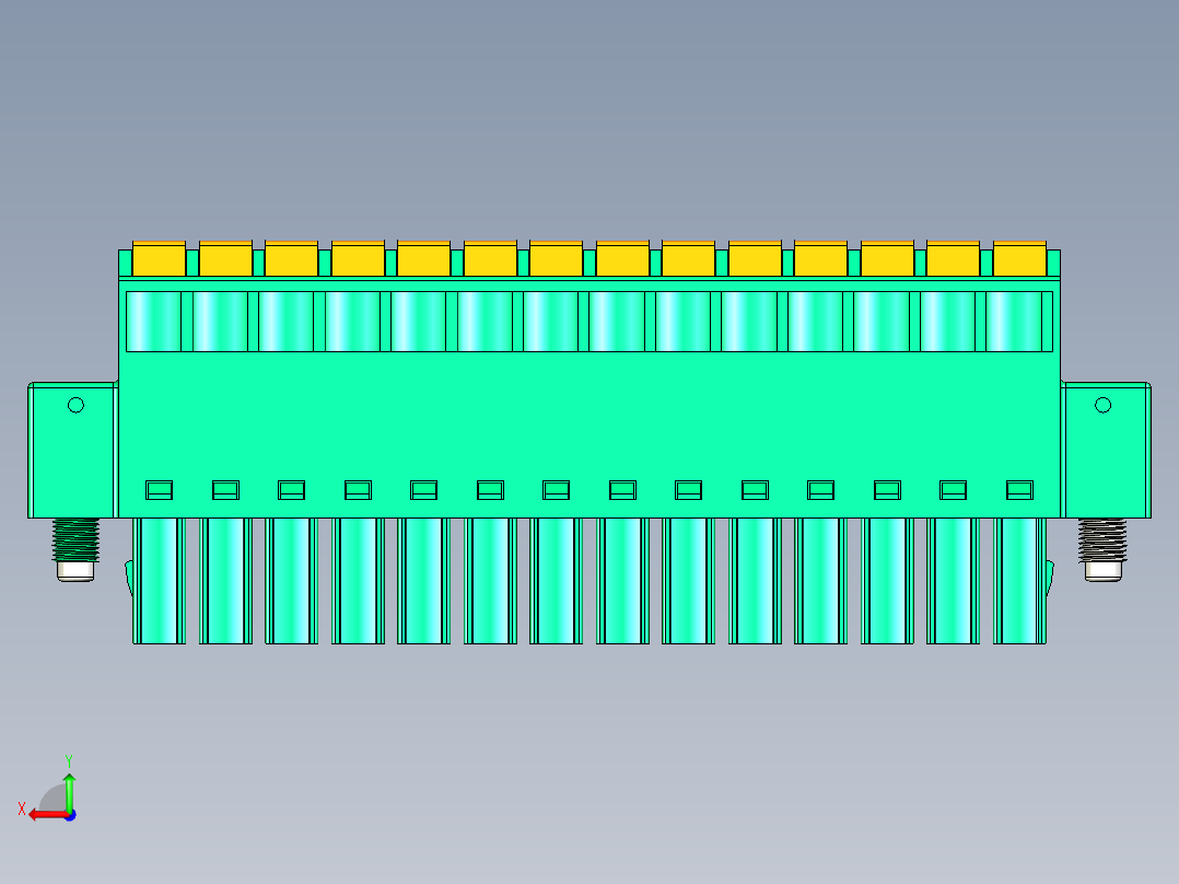 DEGSON 15EDG（公头） 3.5mm 螺钉锁紧，插拔式接线端子 FullPack-15EDGKDM-3.5-14P-14-00AH后视图