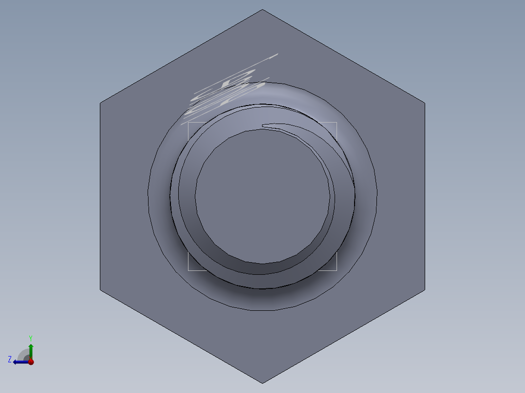 UNC 六角螺栓-Hex Bolt 0.250-20 x 2.000.SLDPRT右视图