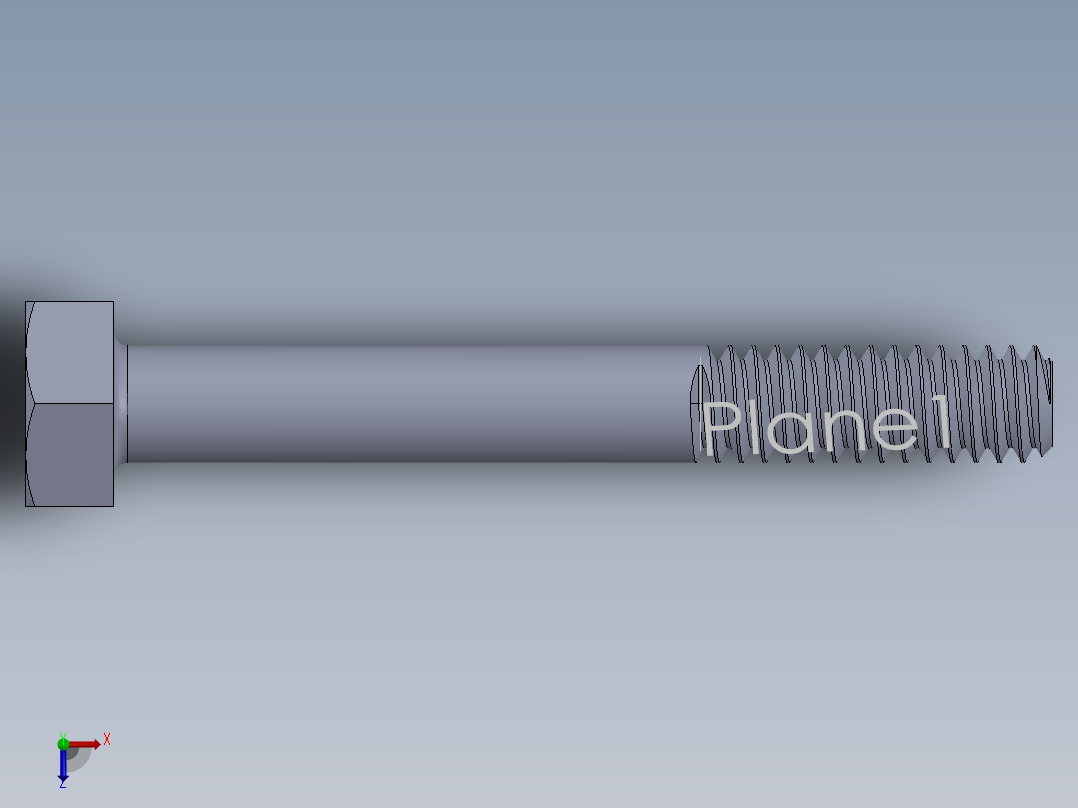 UNC 六角螺栓-Hex Bolt 0.250-20 x 2.000.SLDPRT俯视图