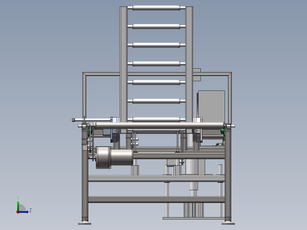 基于PLC控制的直列式加工自动线设计左视图
