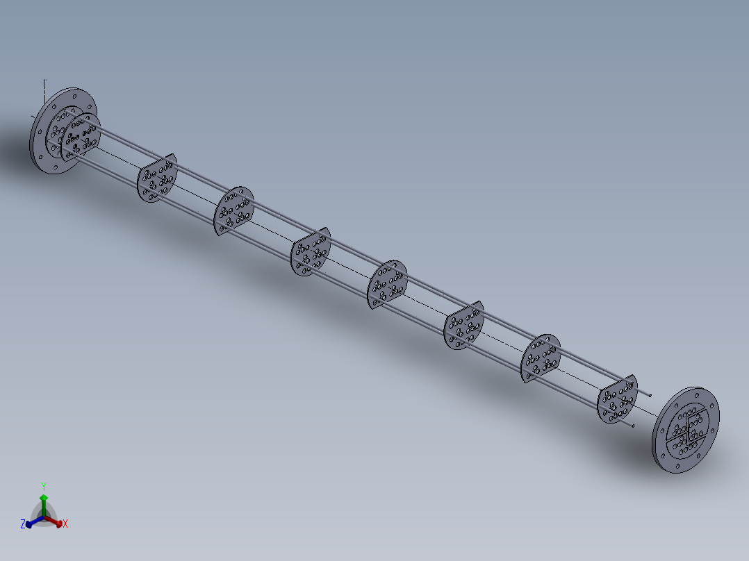 管壳式换热器。直径8英寸，6个通道