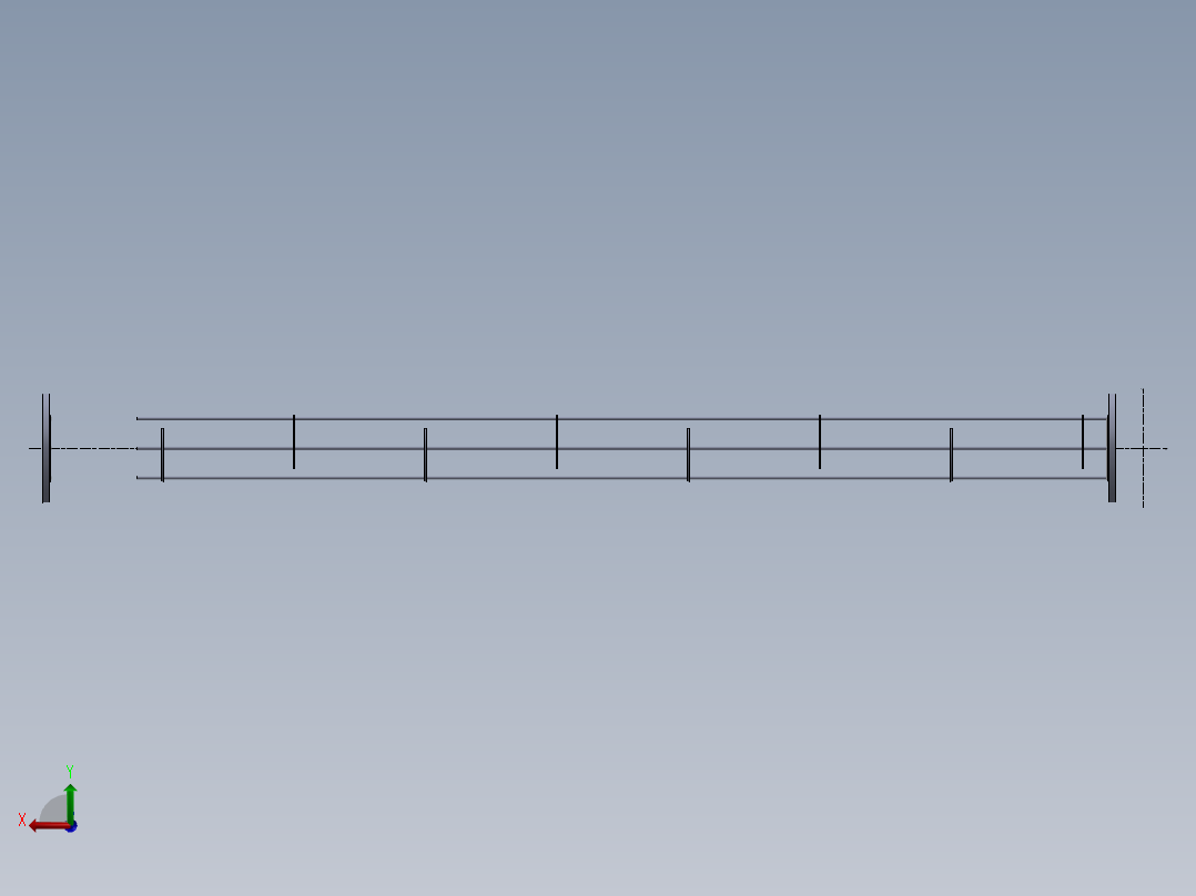 管壳式换热器。直径8英寸，6个通道后视图