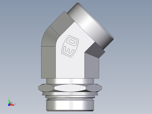 卡套式工业通用硬管接头EO_Adjustable_locknut_45_deg_elbow_VEE42LMOROMDCF前视缩略图
