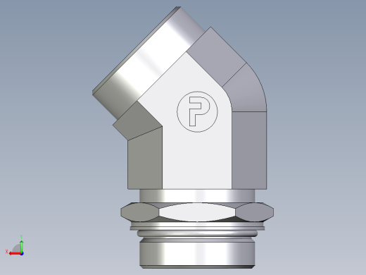 卡套式工业通用硬管接头EO_Adjustable_locknut_45_deg_elbow_VEE42LMOROMDCF后视缩略图
