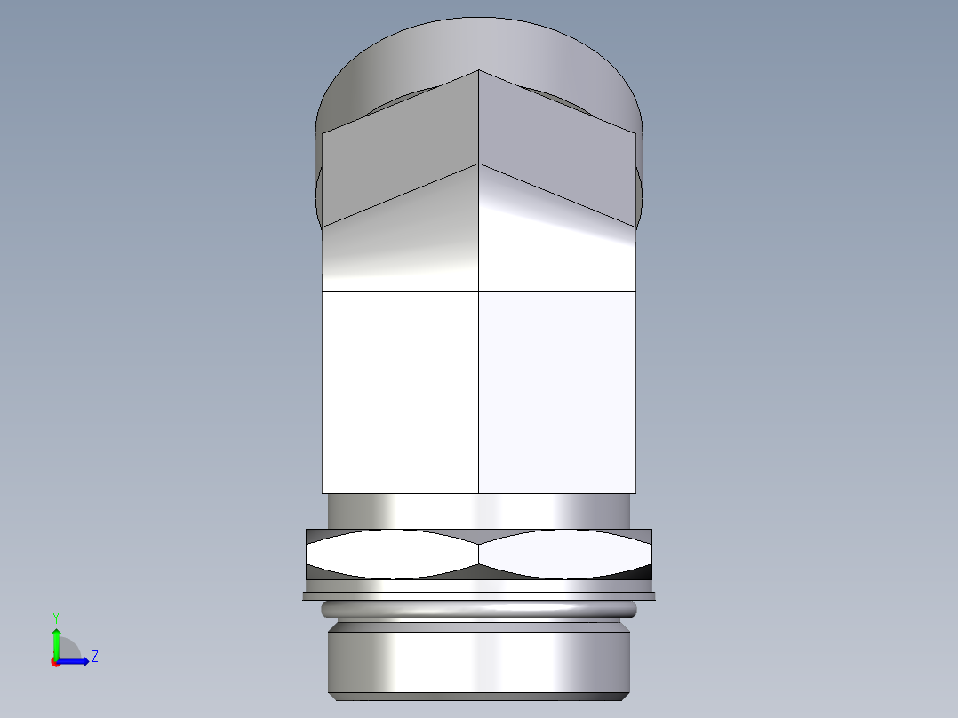 卡套式工业通用硬管接头EO_Adjustable_locknut_45_deg_elbow_VEE42LMOROMDCF左视图
