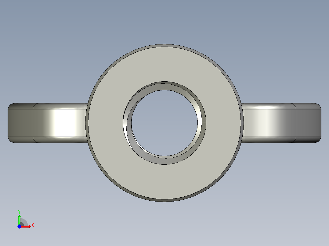 蝶形螺母-WING NUT M8 x 1.25mm Thread.STEP前视图