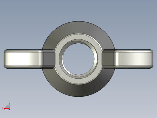 蝶形螺母-WING NUT M8 x 1.25mm Thread.STEP后视缩略图