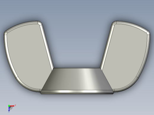 蝶形螺母-WING NUT M8 x 1.25mm Thread.STEP俯视缩略图