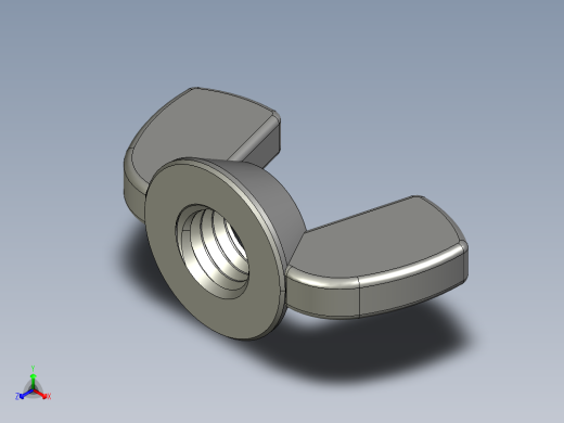 蝶形螺母-WING NUT M8 x 1.25mm Thread.STEP正等轴测缩略图