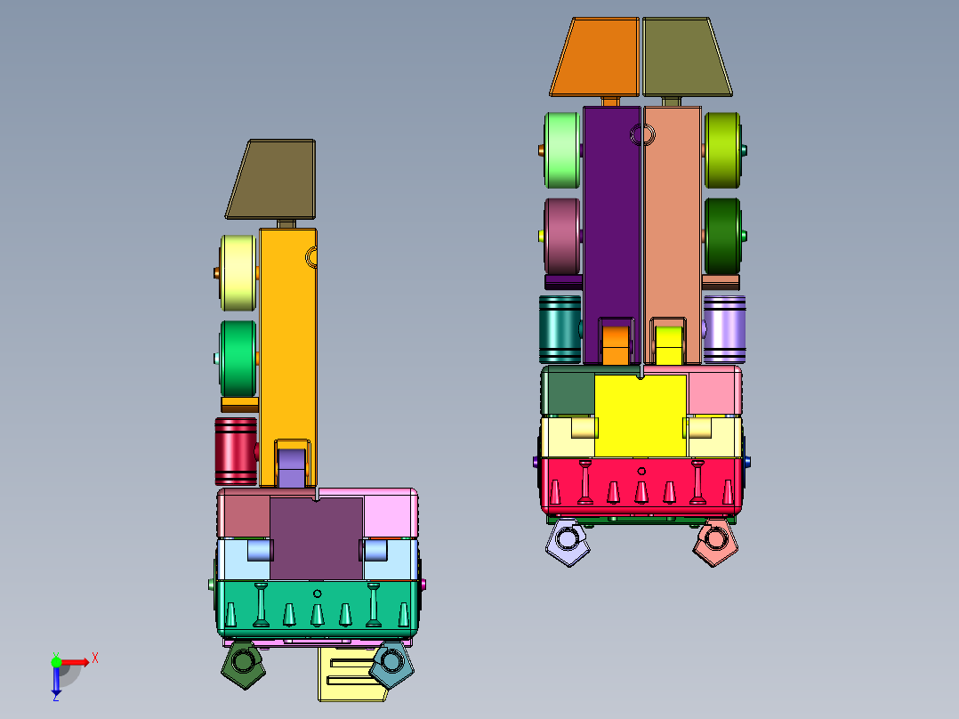 大卡车擎天柱机器人玩具俯视图