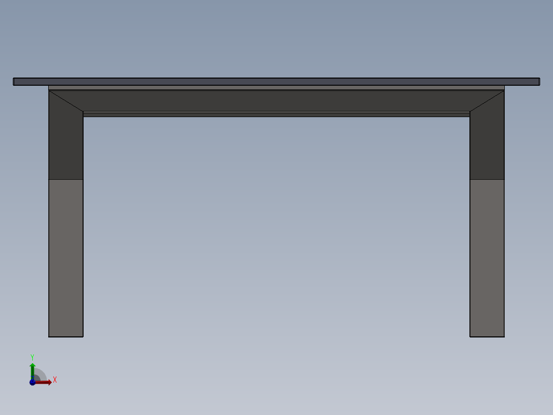 花园桌、工作桌、书桌前视图