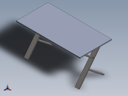 花园桌、工作桌、书桌正等轴测缩略图