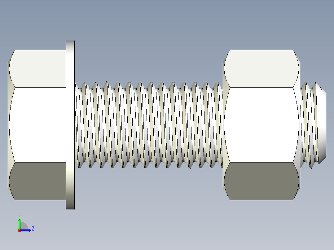 螺栓和六角螺母-1 18 - 7 UNC左视图