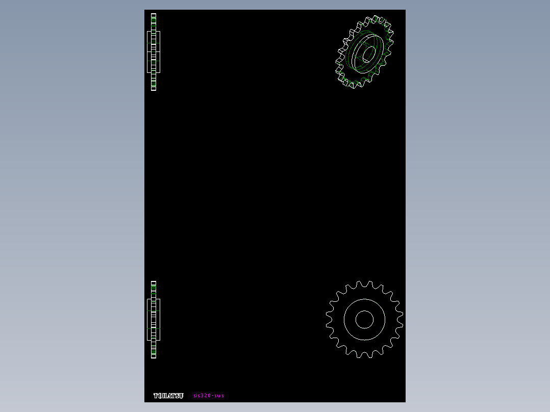 鏈輪惰輪SIS-2D多系列多零件图纸模型