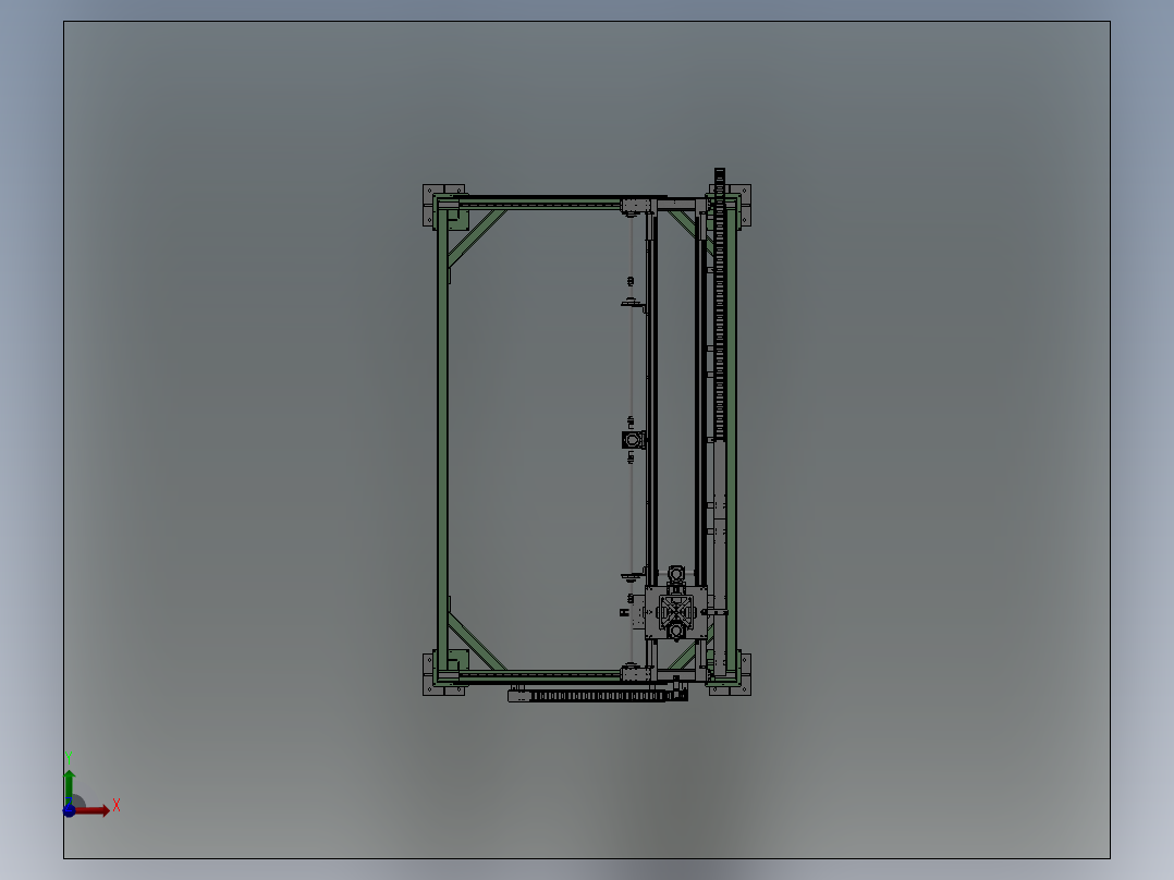 大型抓取桁架可调节间距sw22可编辑前视图