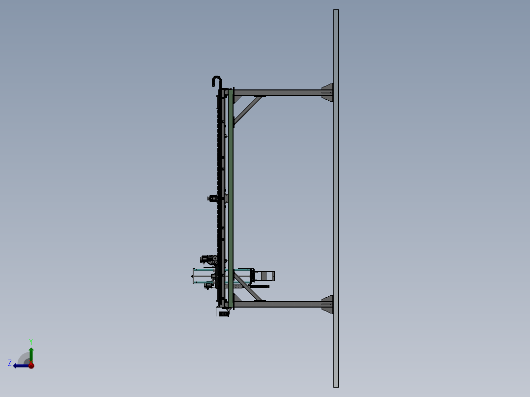 大型抓取桁架可调节间距sw22可编辑右视图