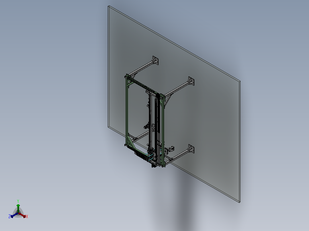 大型抓取桁架可调节间距sw22可编辑正等轴测图
