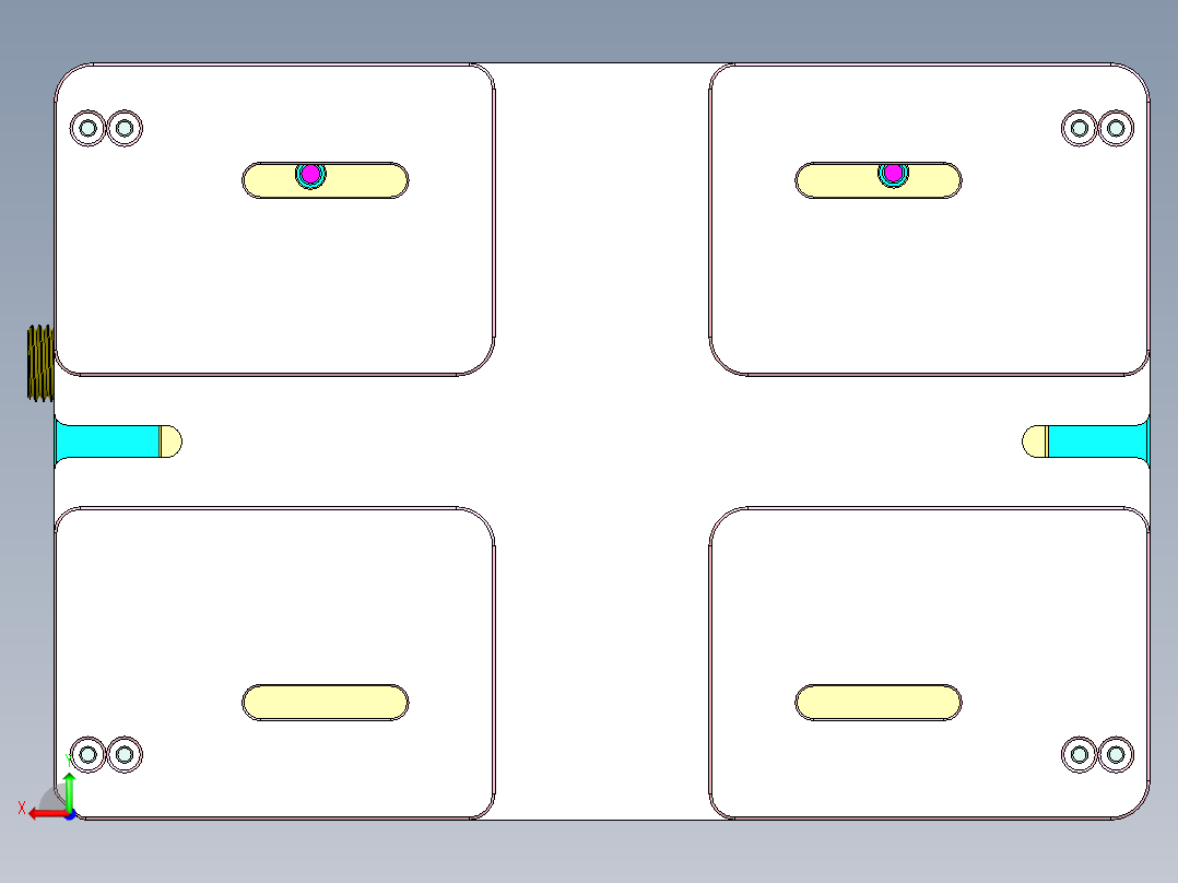 铝制电脑A壳铣外观面工装治具模型后视图